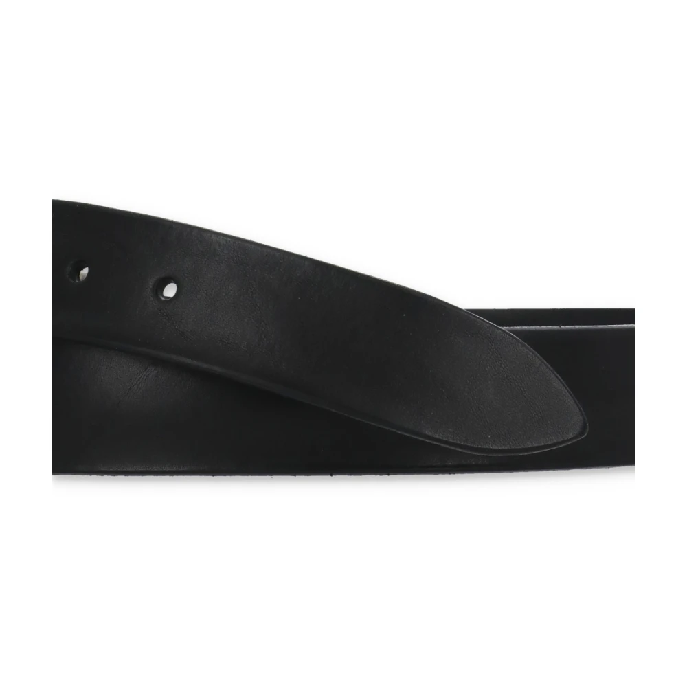 Orciani Zwarte leren riem met metalen gesp Black Heren