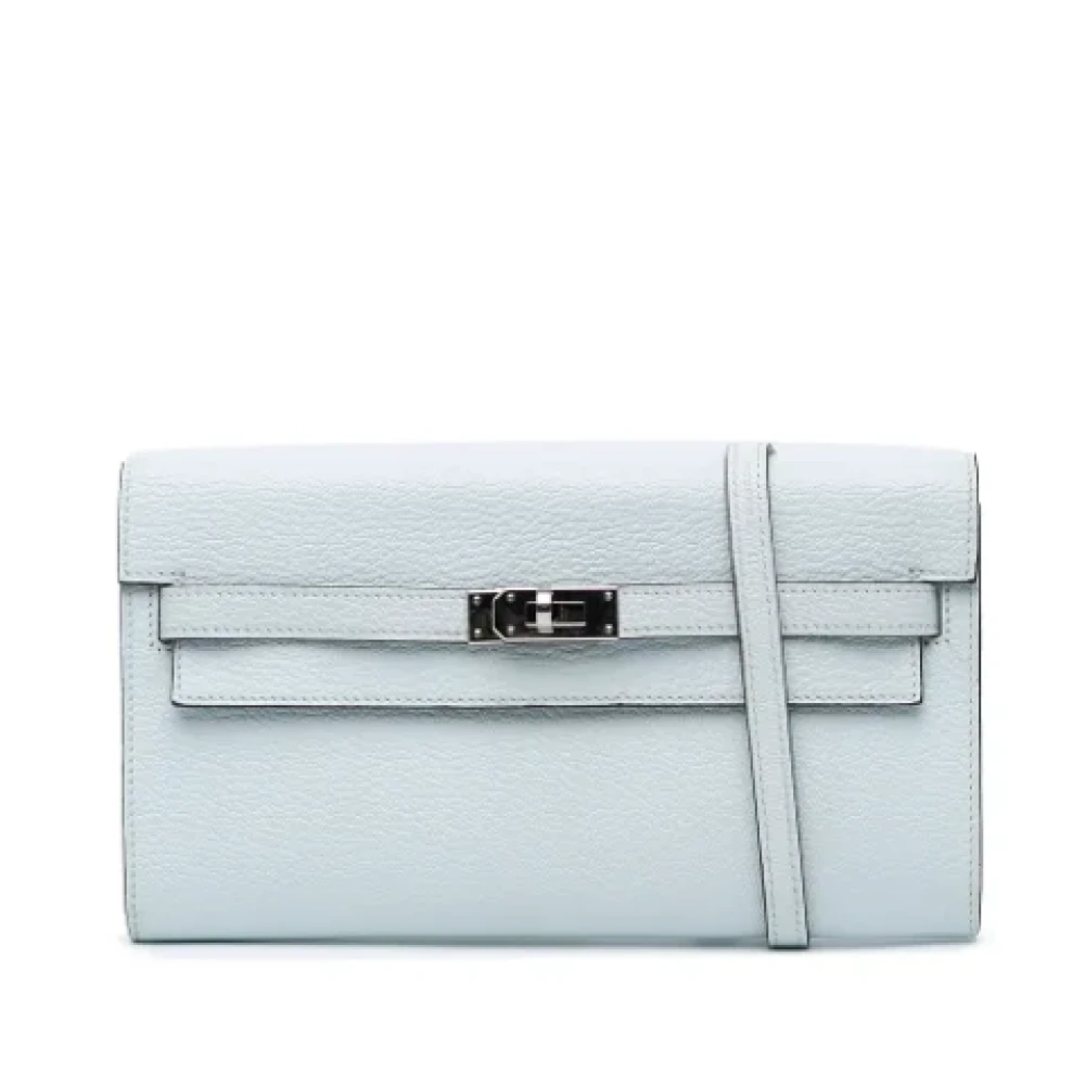 Hermès Vintage Pre-owned Leather crossbody-bags Blue Dames