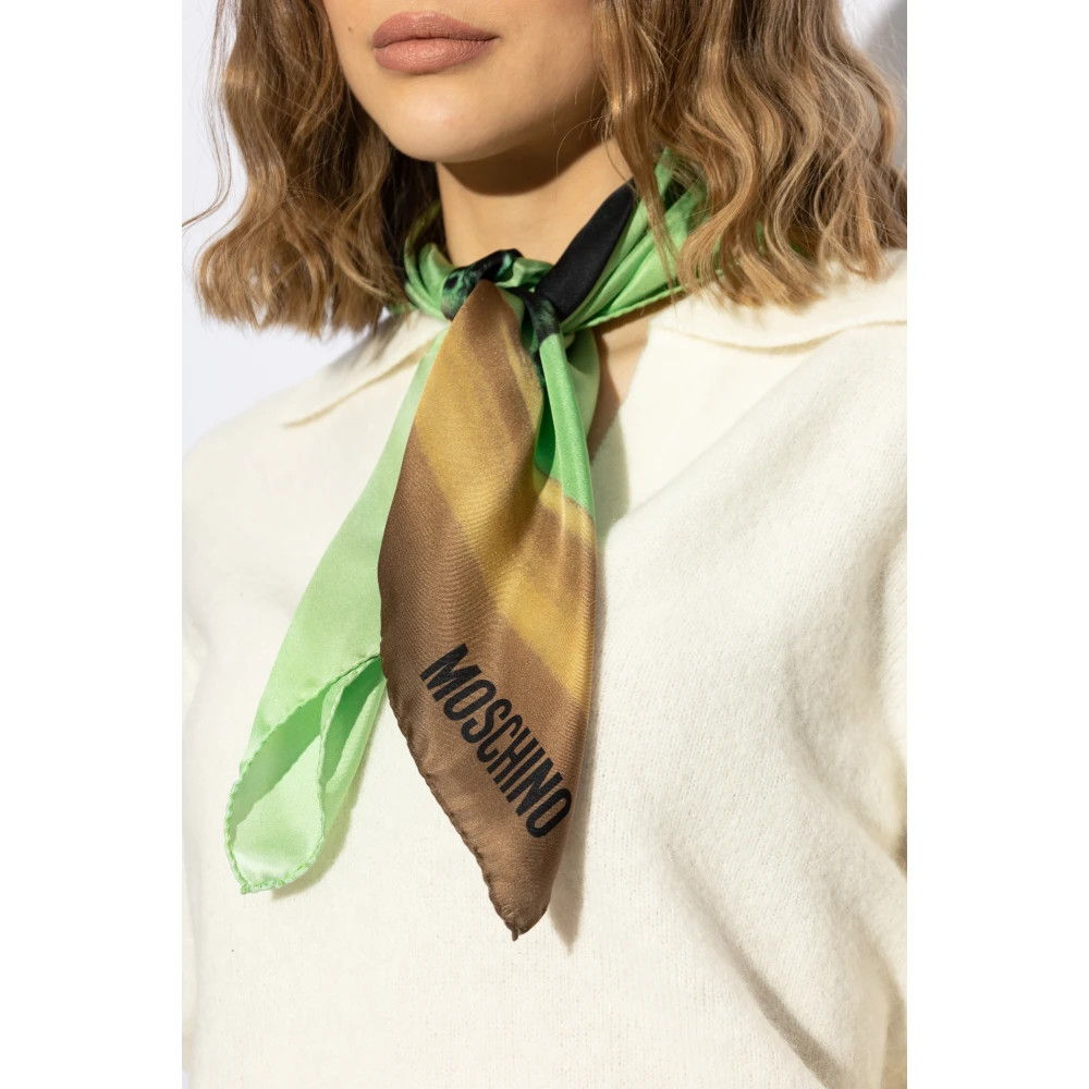 Moschino Zijden sjaal Green Unisex