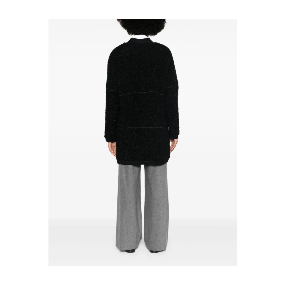 Giorgio Armani Zwarte Boucle Trui Metallic Detail Black Dames