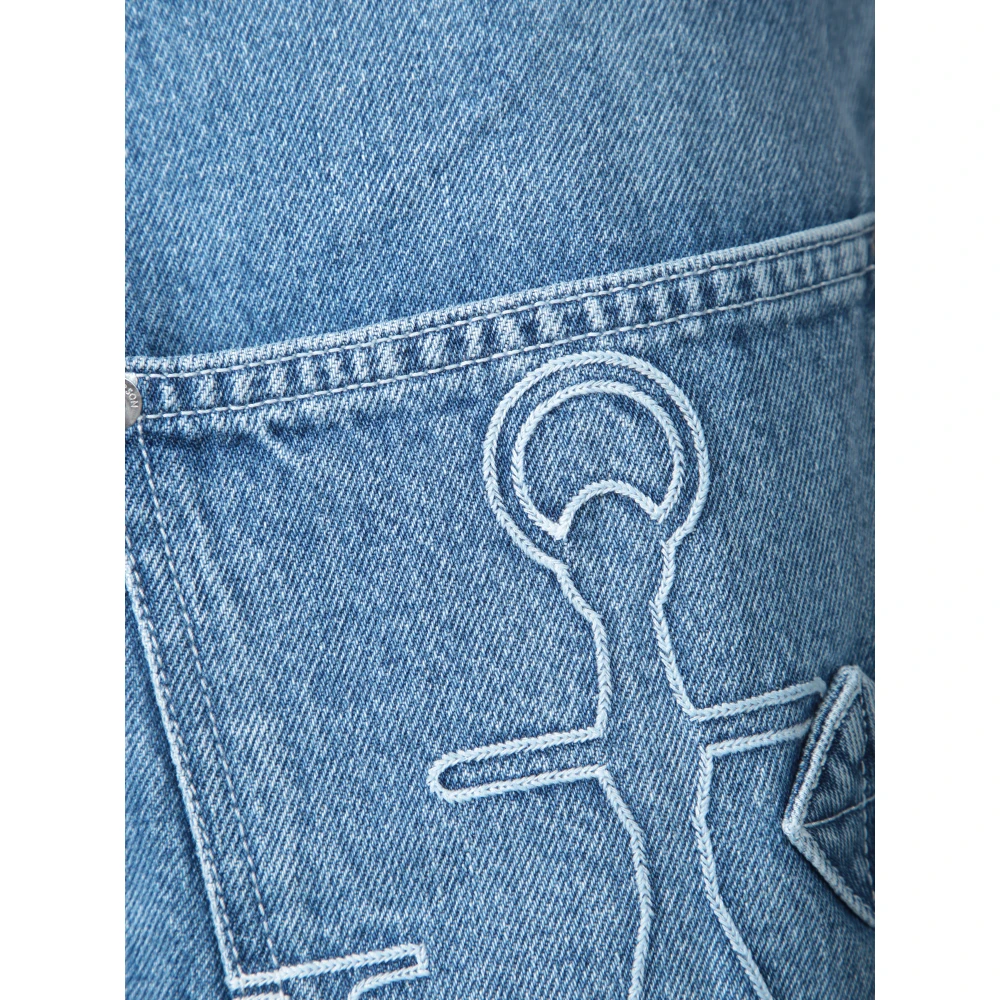 JW Anderson Hoge taille knoop jeans Blue Dames