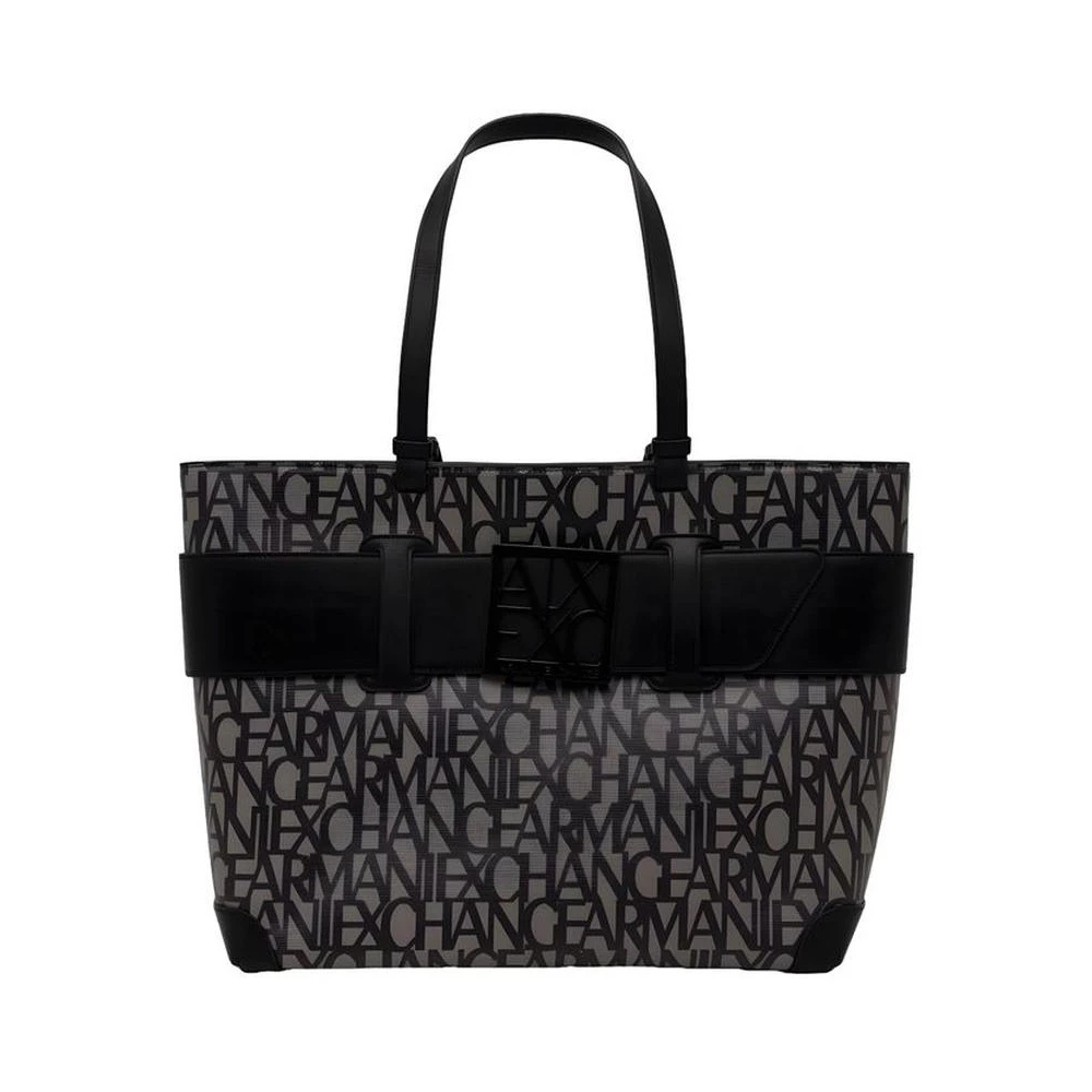 Armani Exchange Women's Black Chic Monogram Tote Bag
