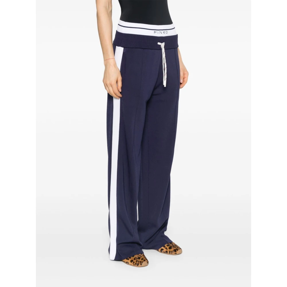pinko Blauwe Broek met Trekkoord Tailleband Blue Dames