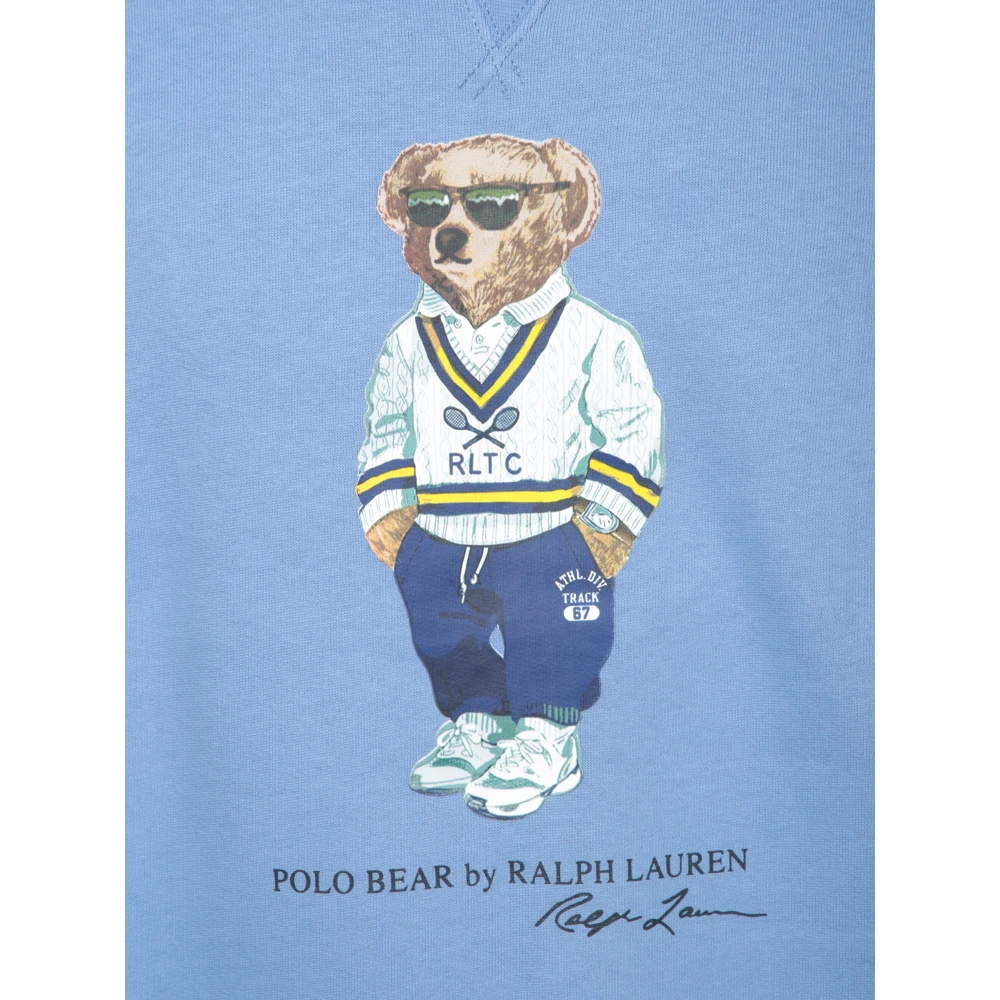 Polo Ralph Lauren Blauwe Katoenen Sweatshirt met Polo Bear Blue Heren