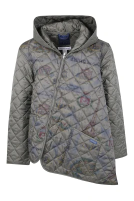 Asymmetrisk quiltad jacka