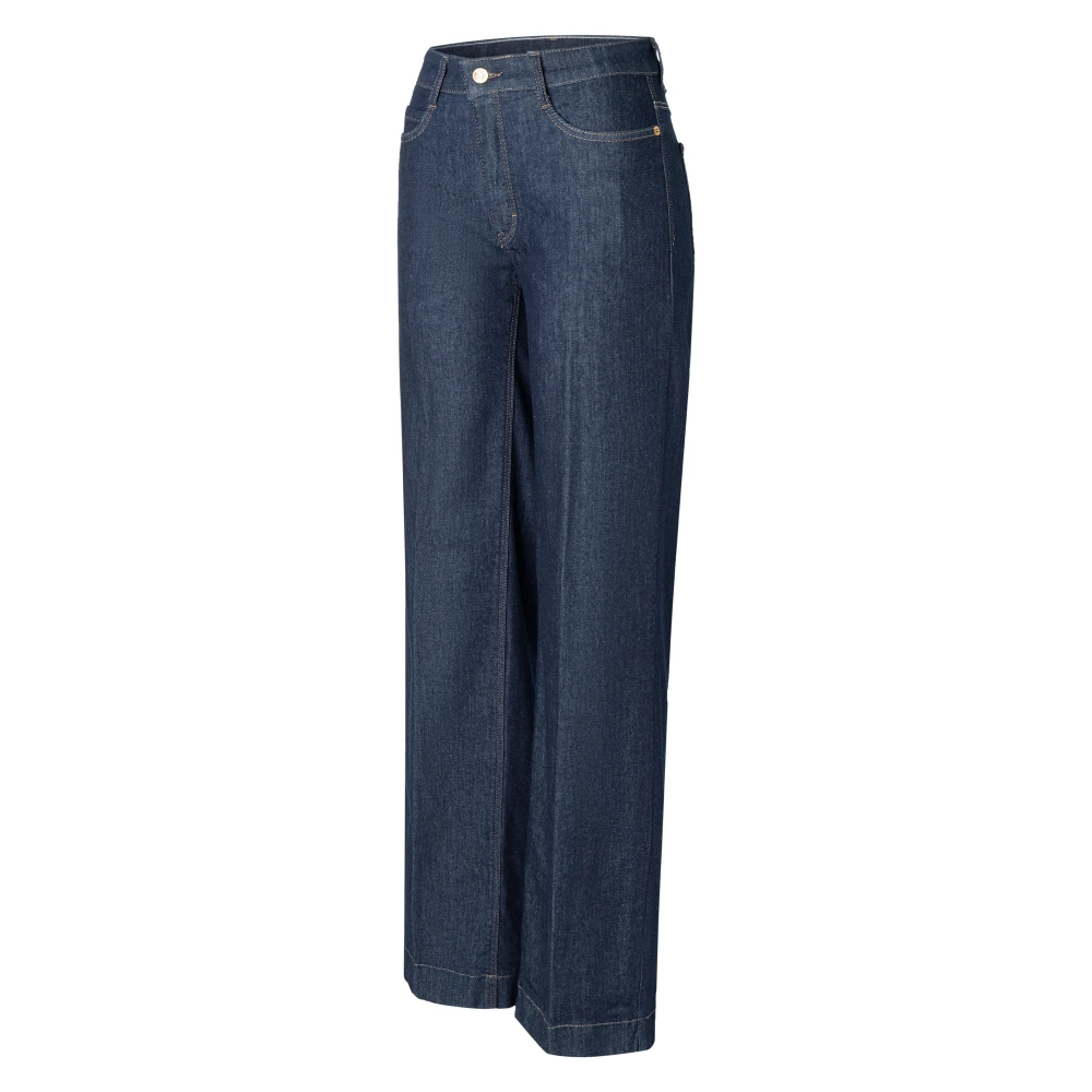 MAC Wijde Stretch Denim Jeans Blue Dames