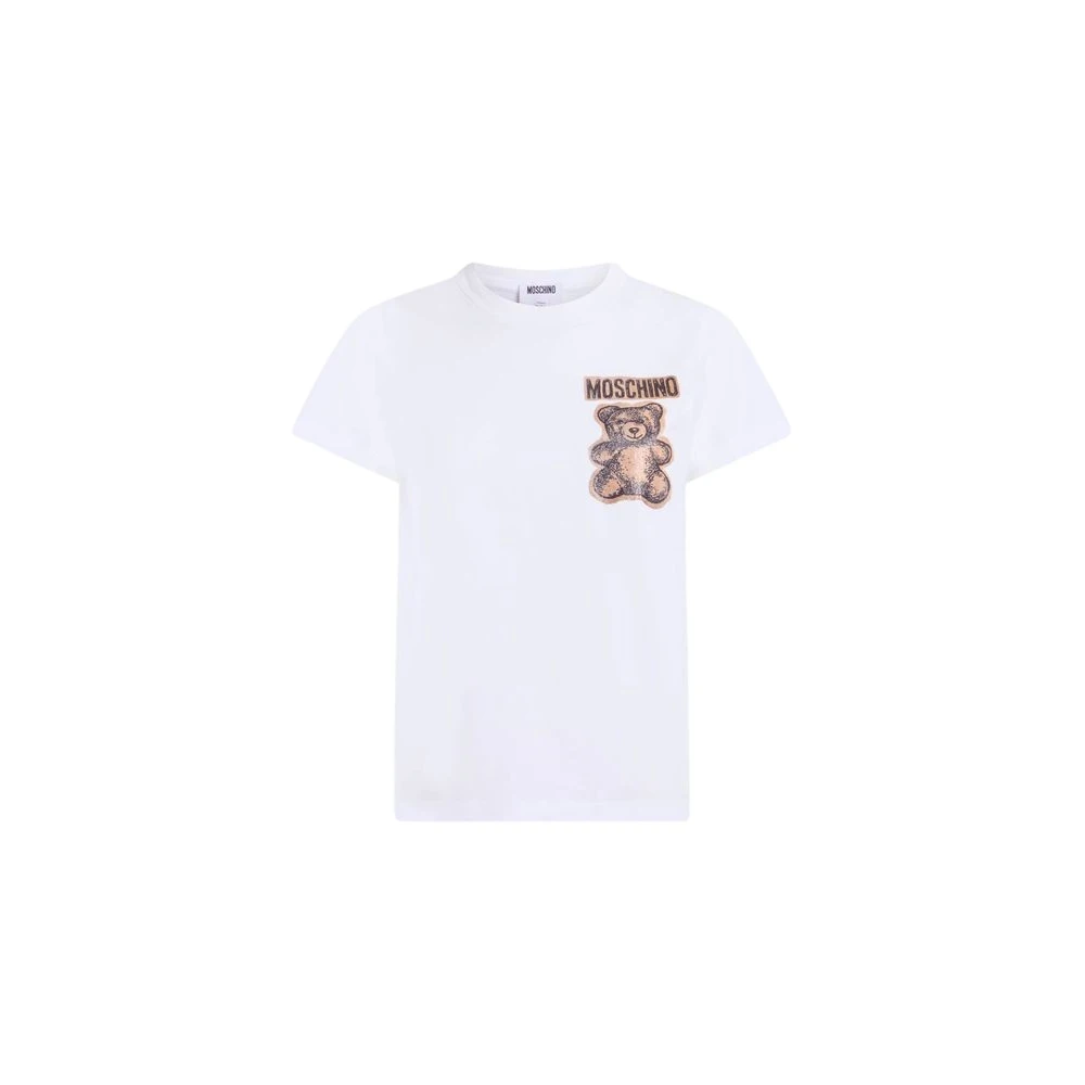Moschino Unisex White T-Shirts, Xl, Teddy Bear Cotton Jersey T-Shirt