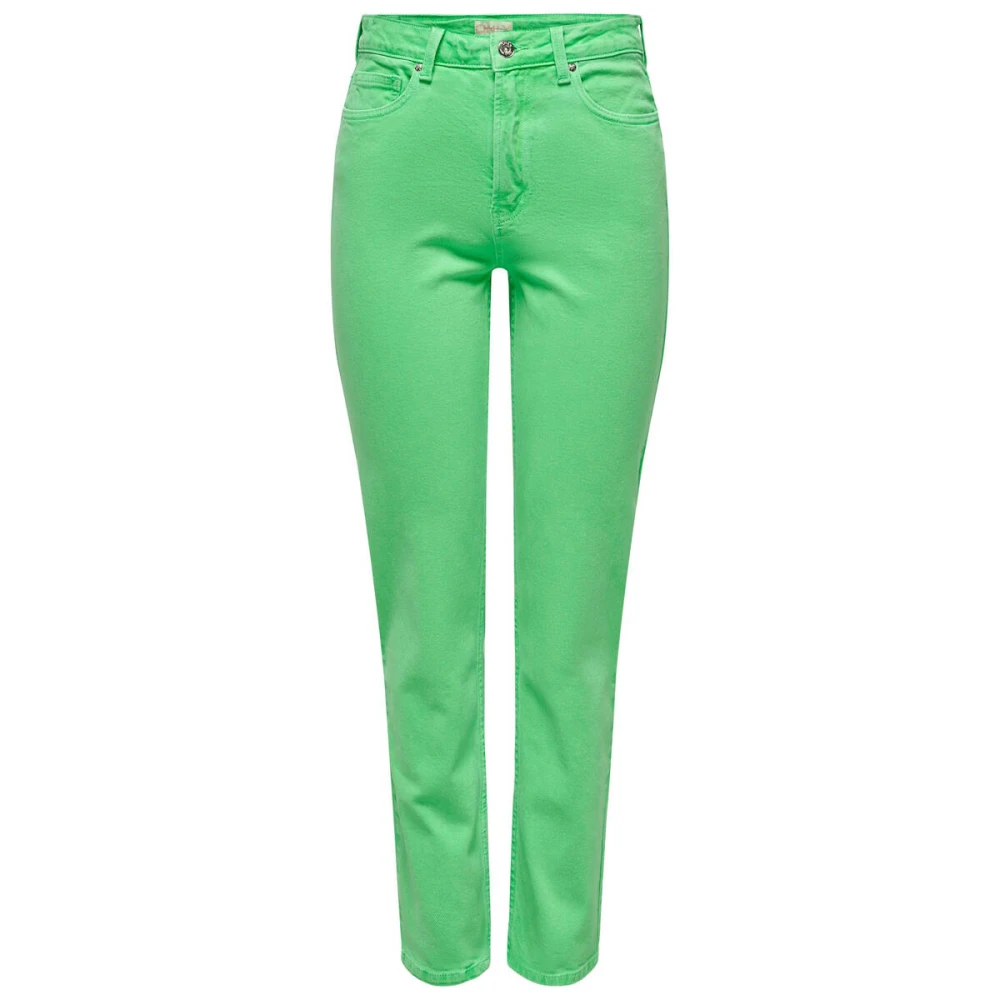 Only Hoge taille rechte enkel jeans Green Dames
