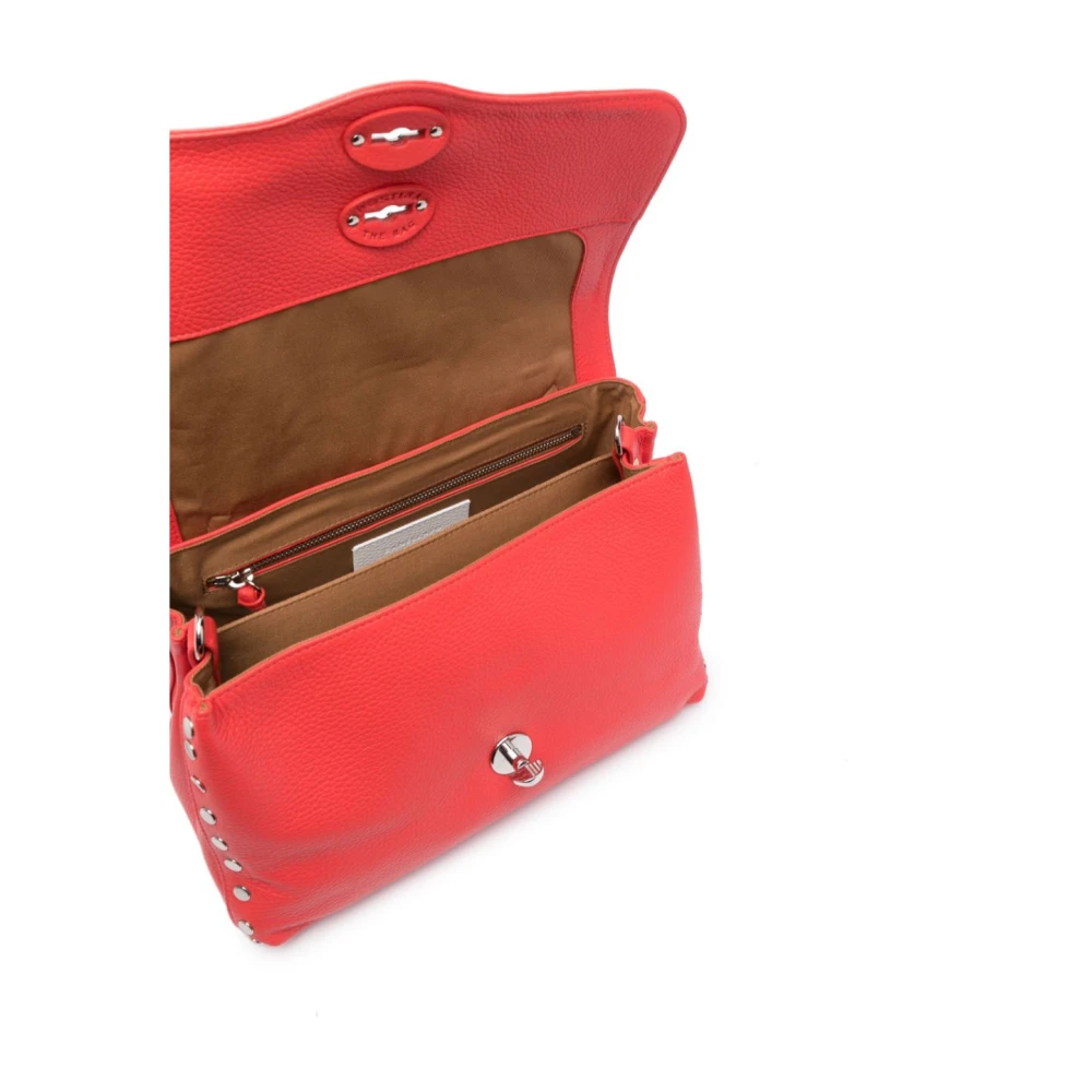Zanellato Rode Leren Tote Tas met Zilverkleurige Hardware Red Dames