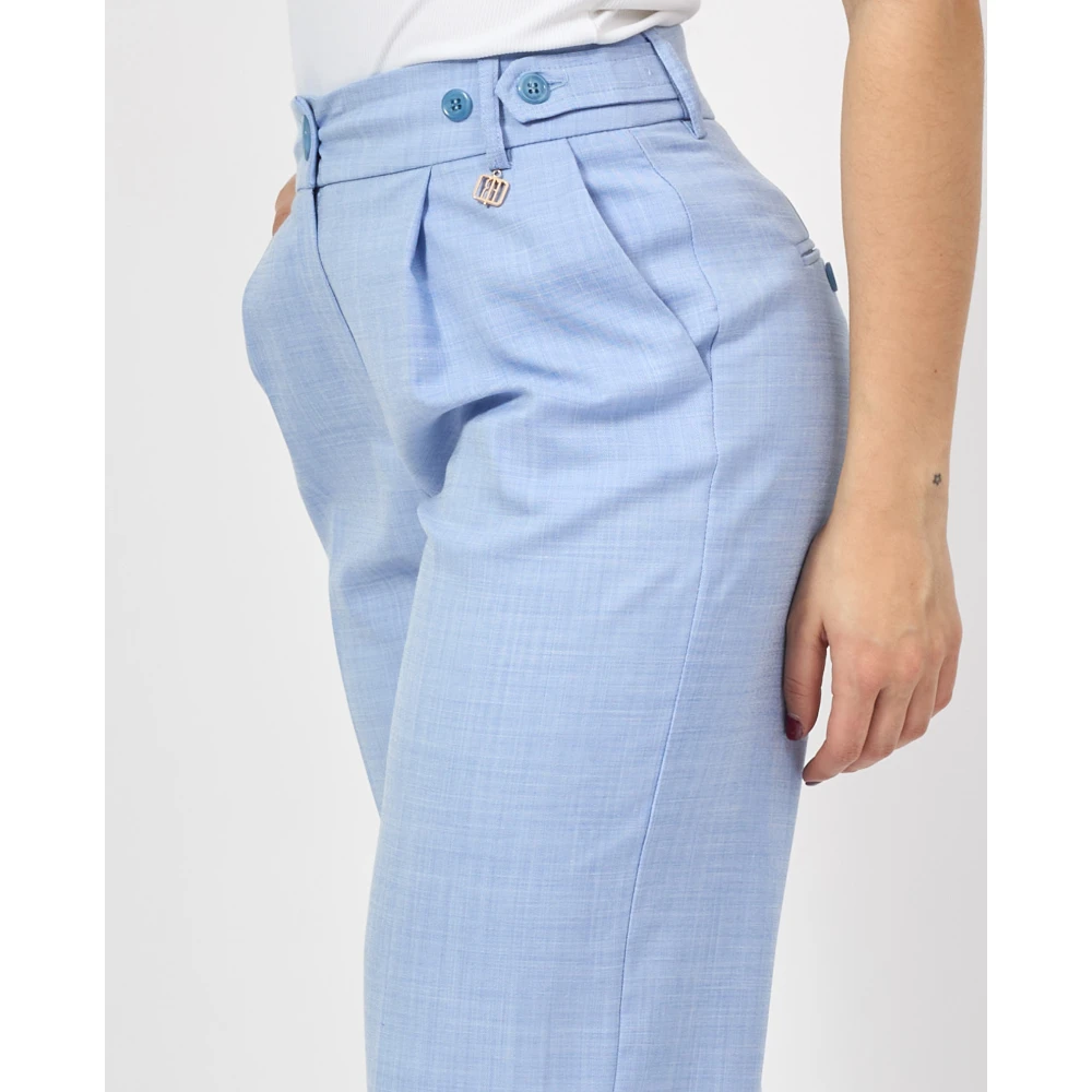 Fracomina Blauwe Straight Leg Broek Blue Dames