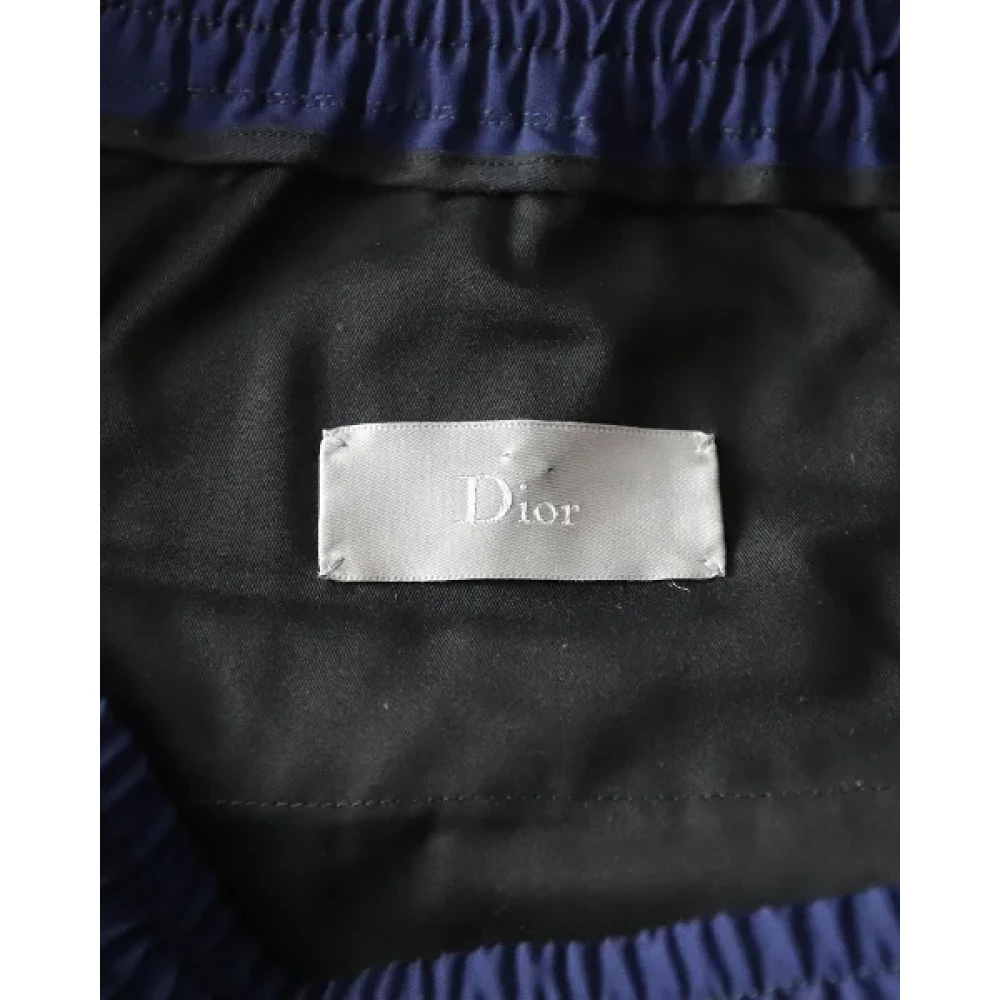 Dior Vintage Pre-owned Wool bottoms Blue Heren