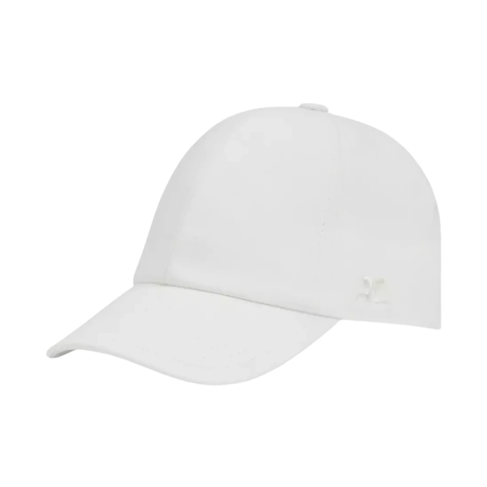 Courrèges Witte Baseballpet met Signature Logo White Dames