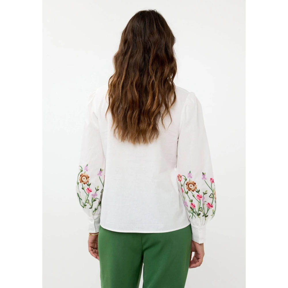 Ydence Bloemenblouse met lange mouwen White Dames