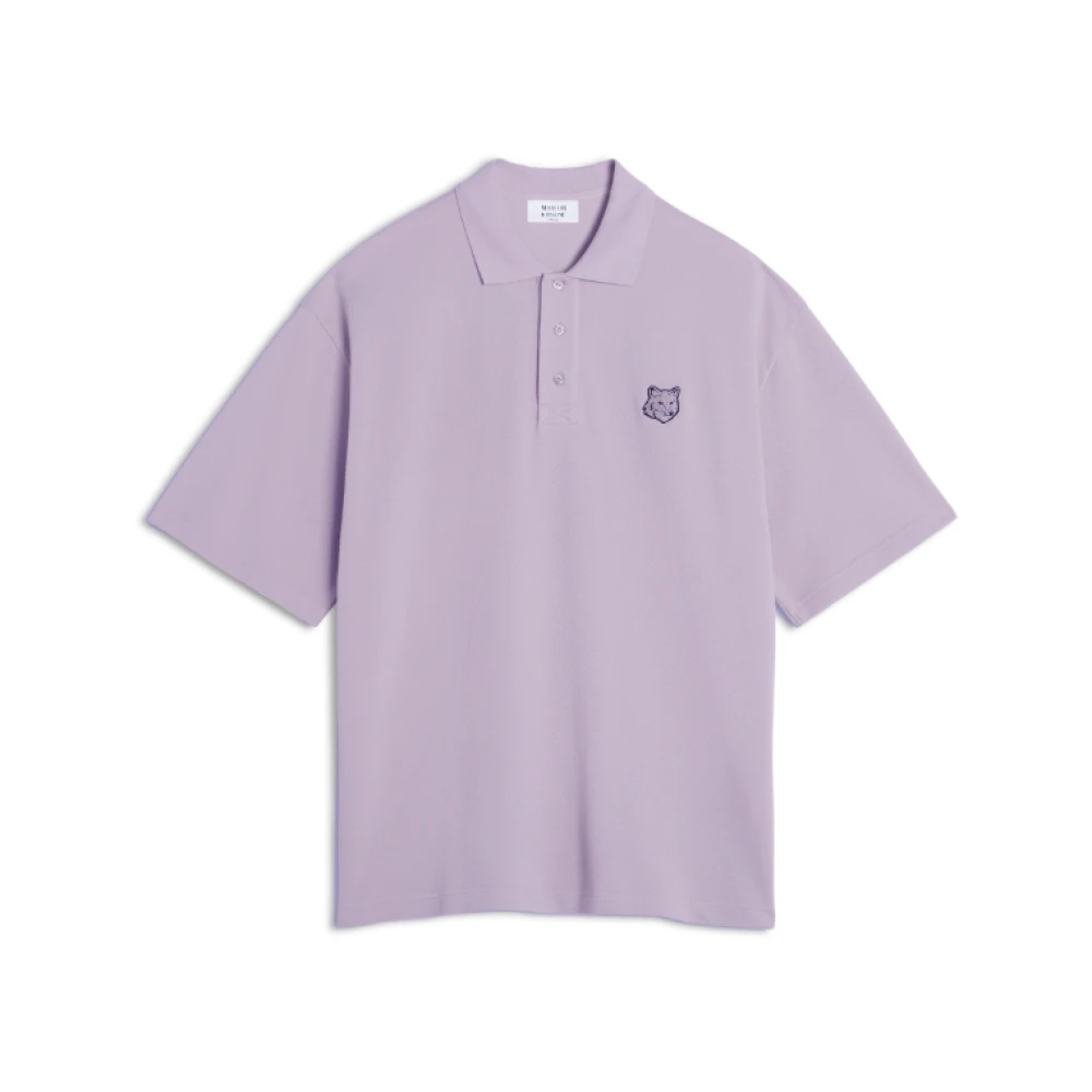 Maison Kitsuné Lila Polo met Italiaanse Kraag Purple Heren