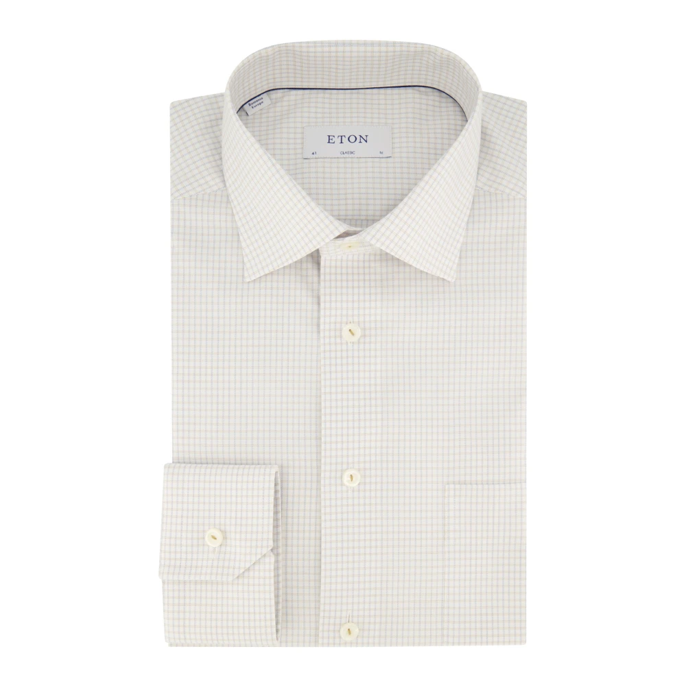 Eton Beige Classic Fit Business Overhemd Beige Heren