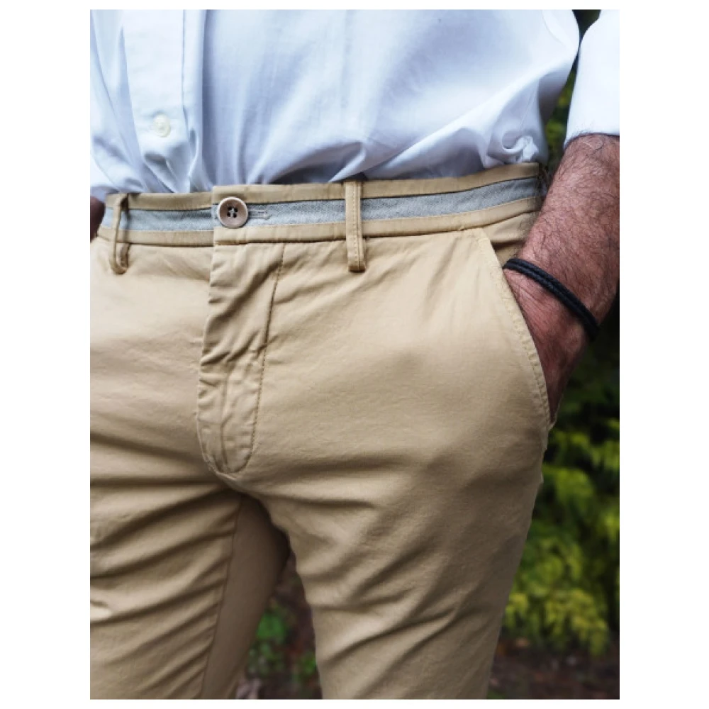 Mason's Slim Fit Torino University Broek Beige Heren