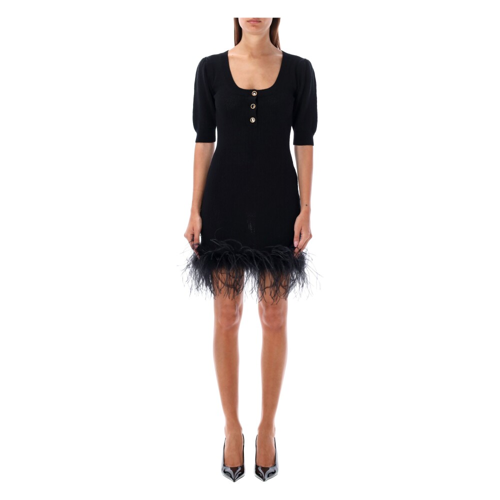 Black Feather Trim Mini Dress Alessandra Rich Women s Fashion Miinto