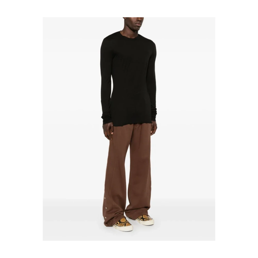 Rick Owens Zwarte T-shirts en Polos met Ruwe Randen Black Heren