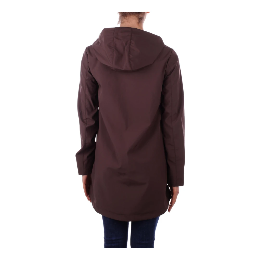 Suns Bruine Hoodie met Rits en Knopen Brown Dames