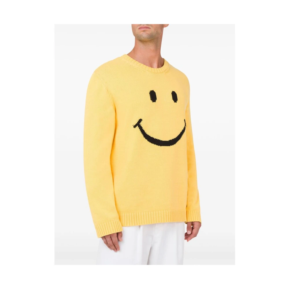 Moschino Banaan Gele Gebreide Trui Yellow Heren