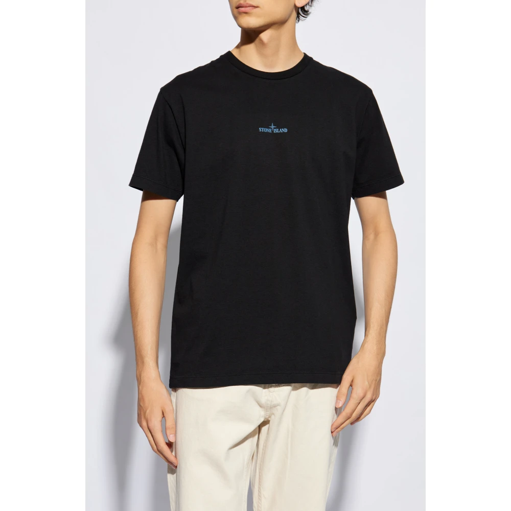 Stone Island Logo T-shirt Black Heren