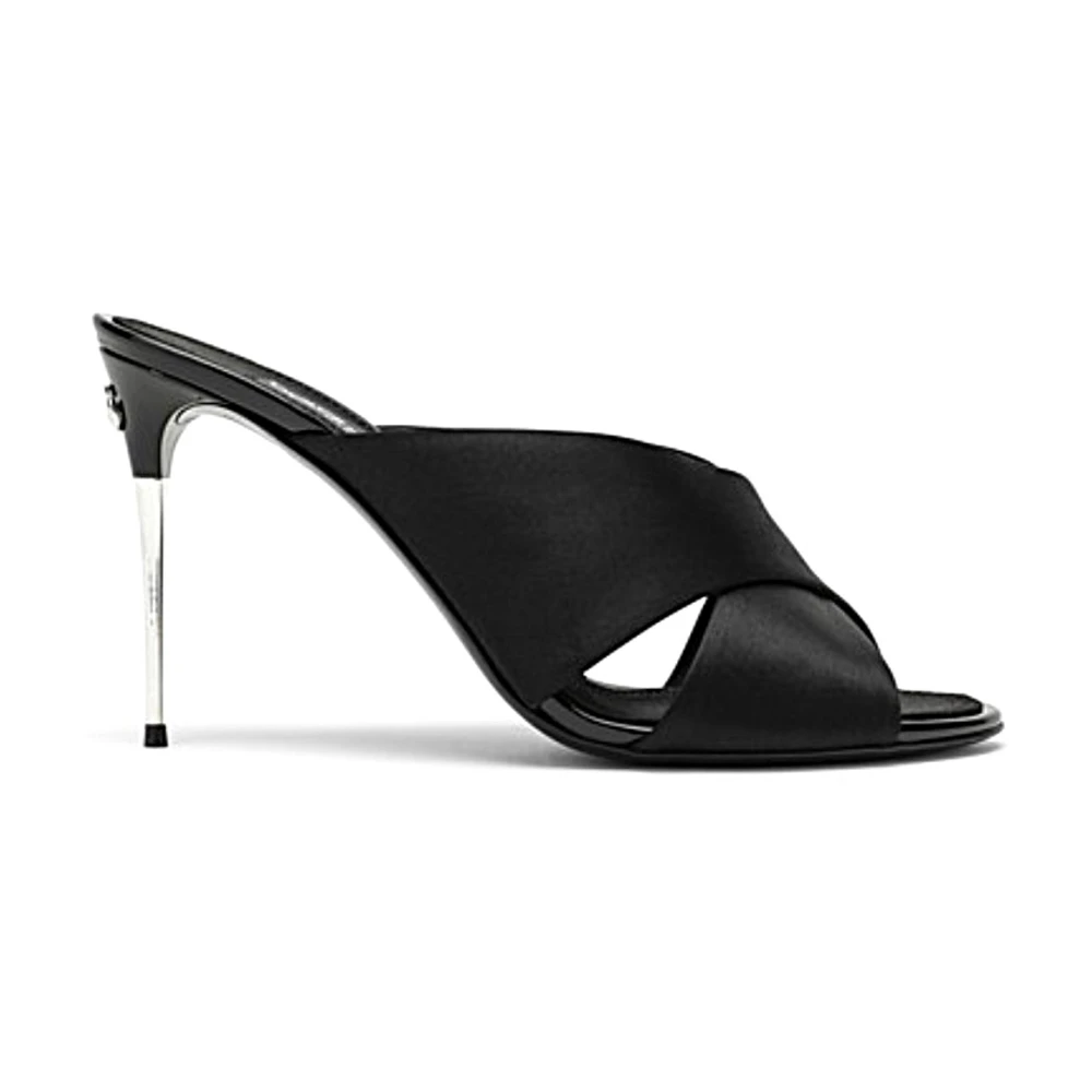 Dolce & Gabbana Women's Black Heeled Mules,, Stylish Sandal For Fashionable Look Size 4