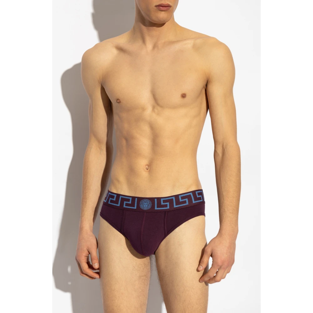 Versace Katoenen slips Purple Heren