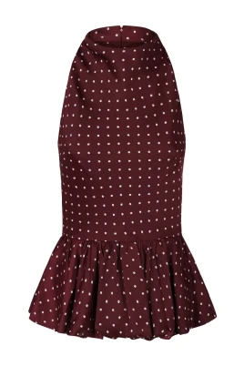 Dot Peplum Halterneck