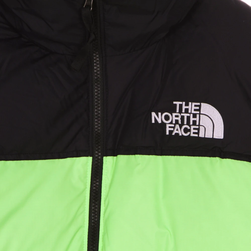 The North Face Retro Nuptse Jas Safety Green Zwart Green Heren