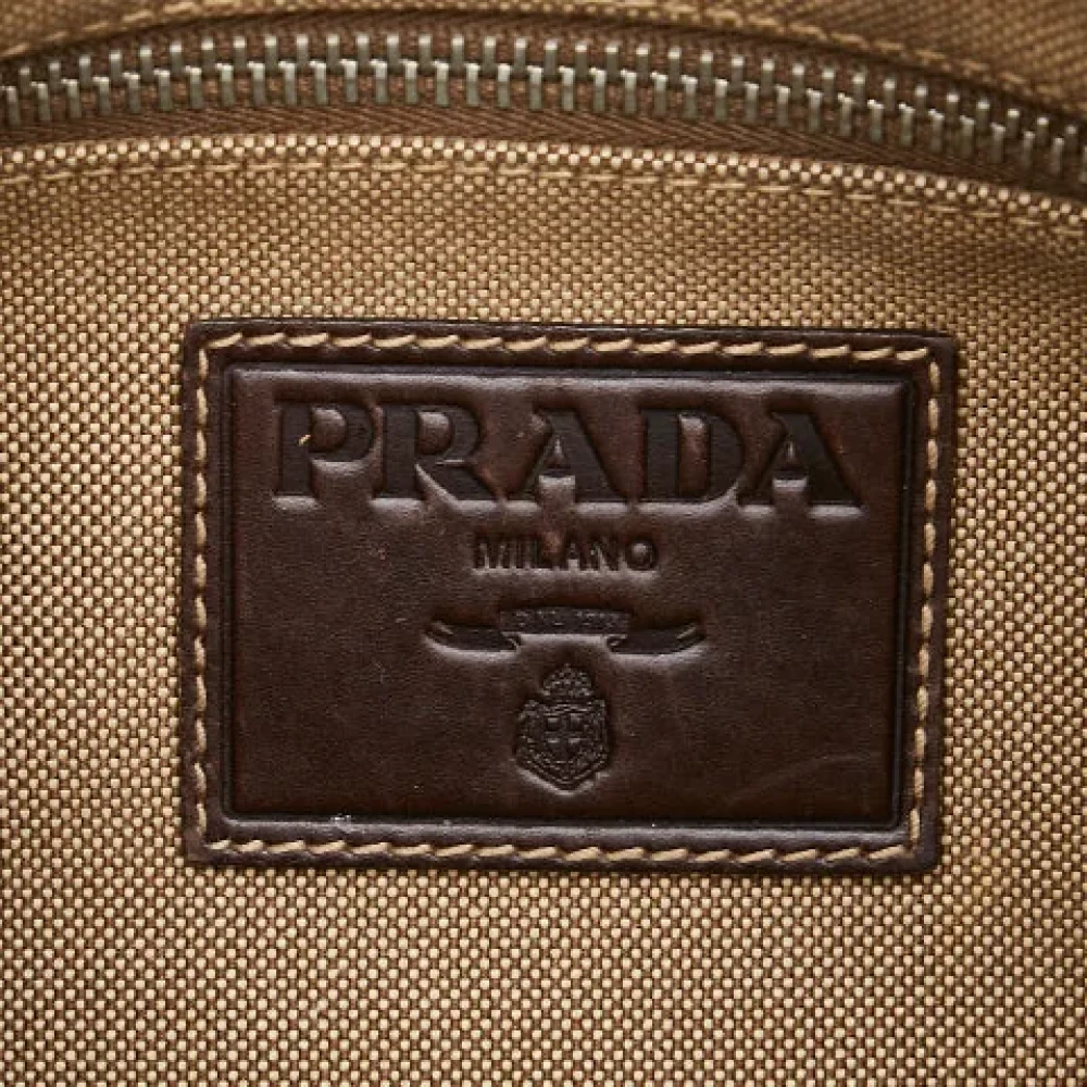Prada Vintage Pre-owned Canvas crossbody-bags Beige Dames