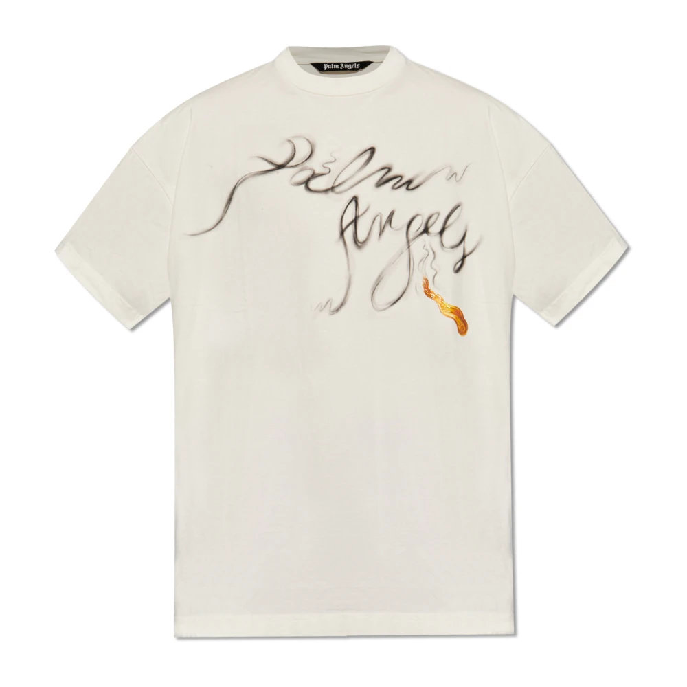 Palm Angels Witte T-shirts en Polos met Foggy PA Tee White Heren