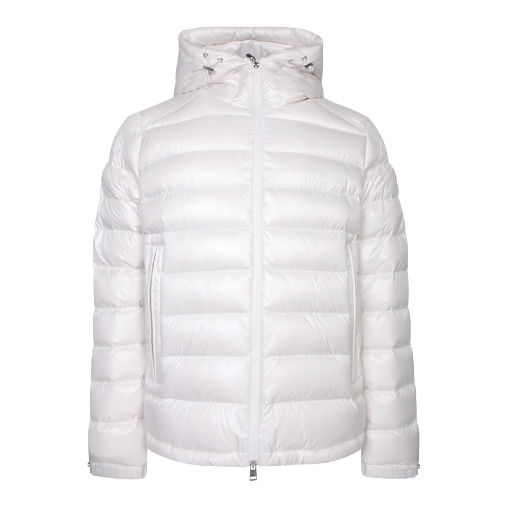 Moncler Gewatteerde jas met capuchon White Heren
