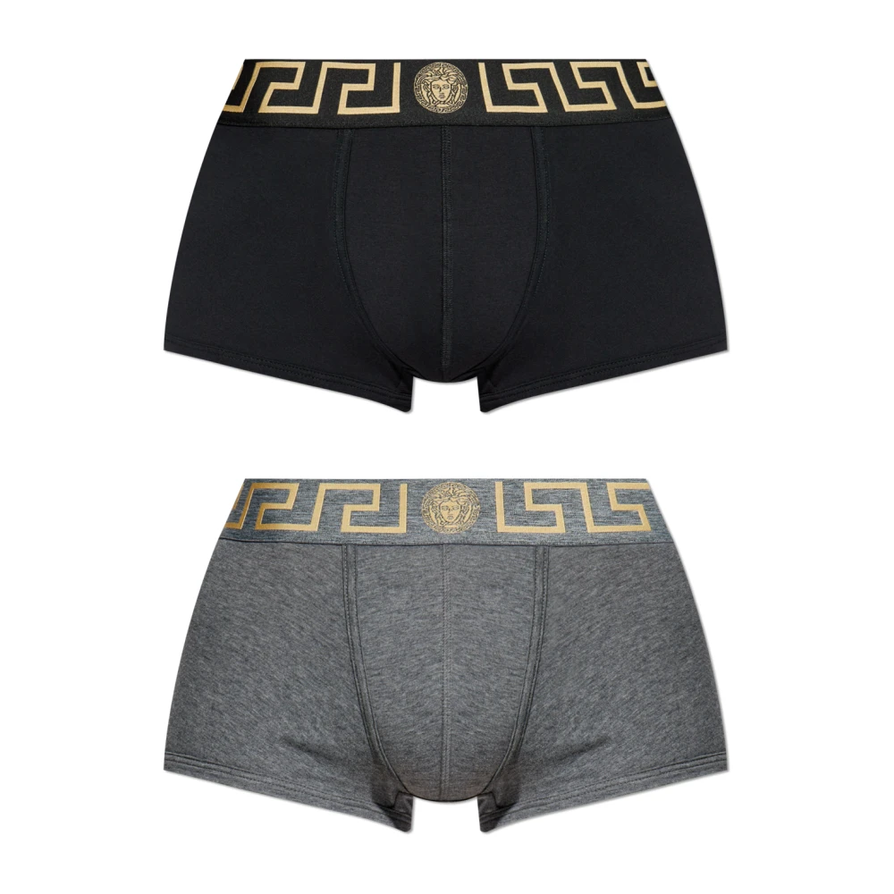 Versace Mannelijk Multicolor Ondergoed Heren, Veelkleurig, 2XL, Katoen, Cotton-Jersey Trunks 2-Pack