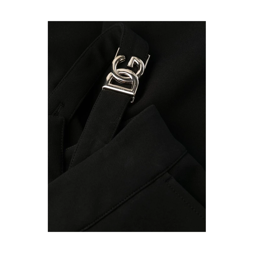 Dolce & Gabbana Broek met Logo-Plaque Detail Black Dames