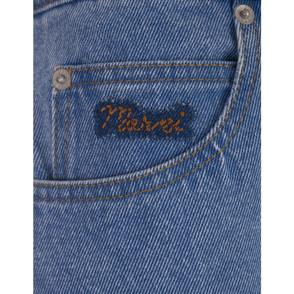 Marni Blauwe Coated Denim Wortel Fit Jeans Blue Dames