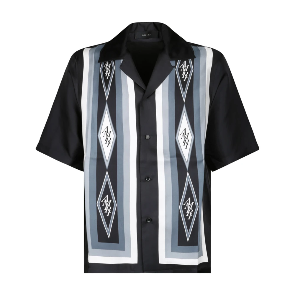 Amiri Diamant Bowling Shirt met Geometrisch Patroon Black Heren