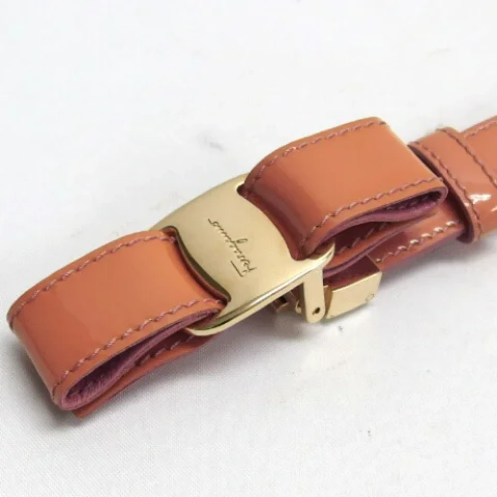 Salvatore Ferragamo Pre-owned Leather belts Orange Dames