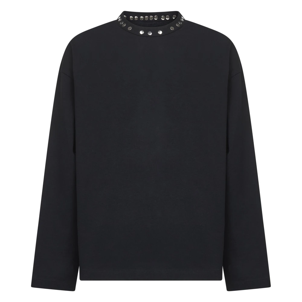Jil Sander Men's Black Long Sleeve T-Shirts, M, Crewneck Long Sleeve T-Shirt