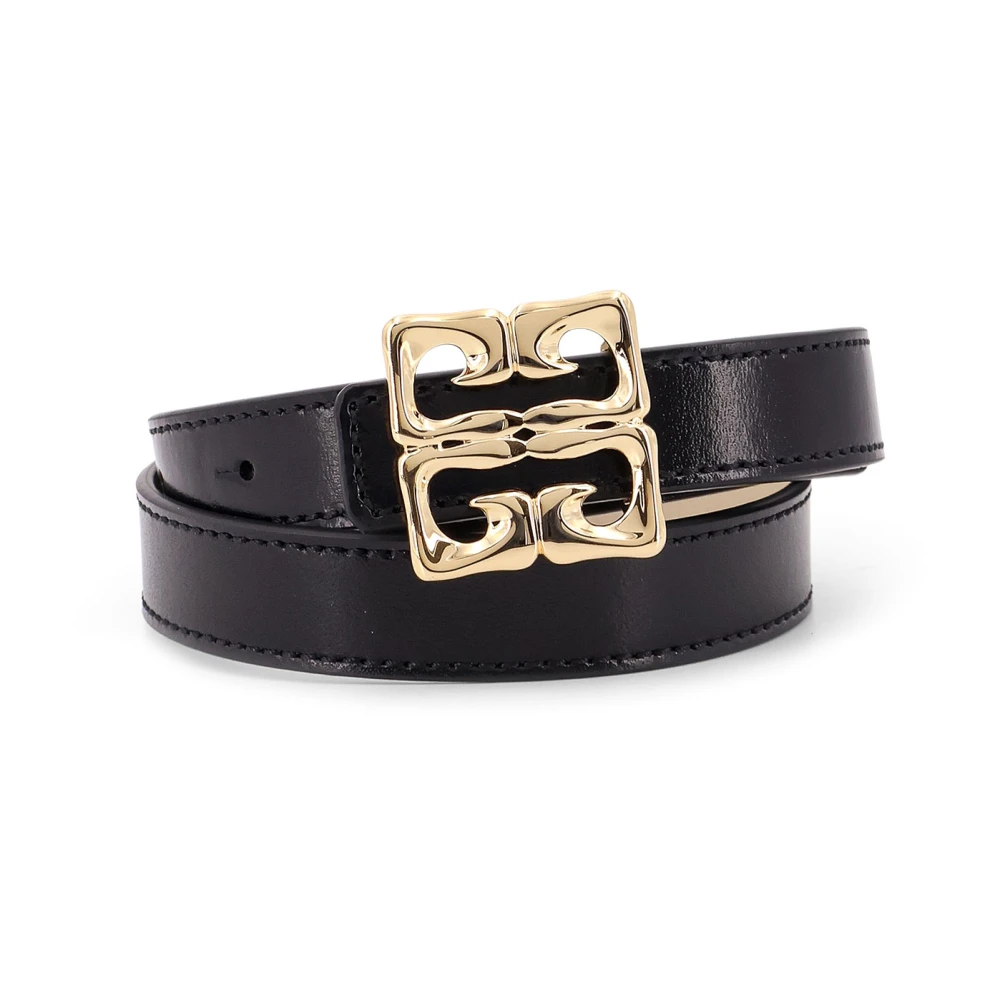 Givenchy Reversibele lederen riem met metalen logo Black Dames