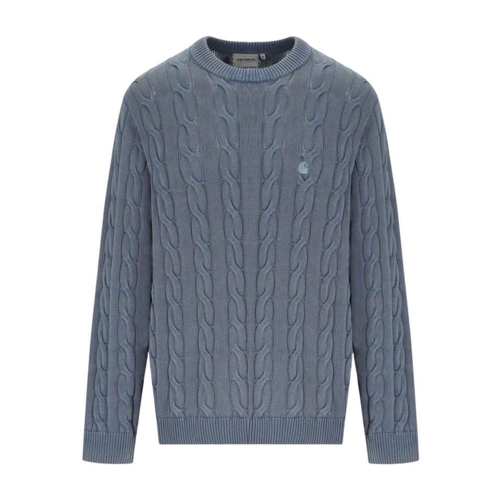 Carhartt Wip Men's Blue Round-Neck Knitwear, S, Carter Jumper