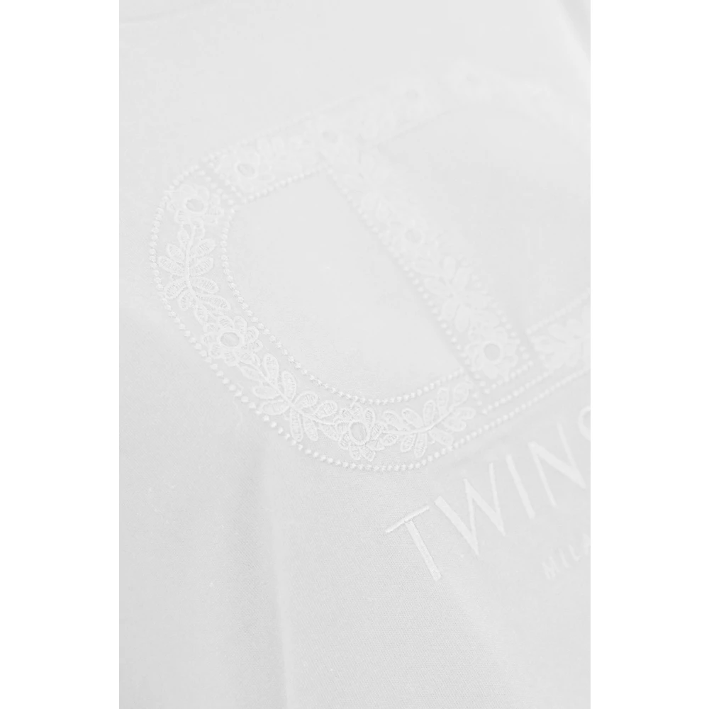 Twinset Wit Katoenen T-shirt en Polo Set White Dames