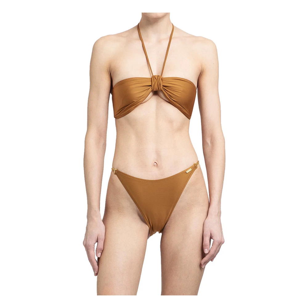 Tom Ford Gouden Pecan High-Waisted Bikini Set Brown Dames