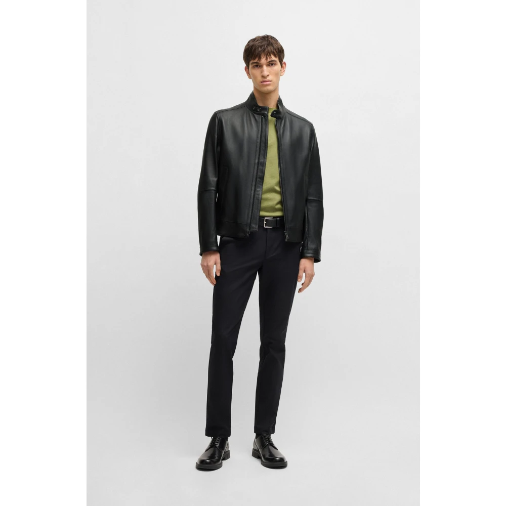 Hugo Boss Leren Jas Black Heren