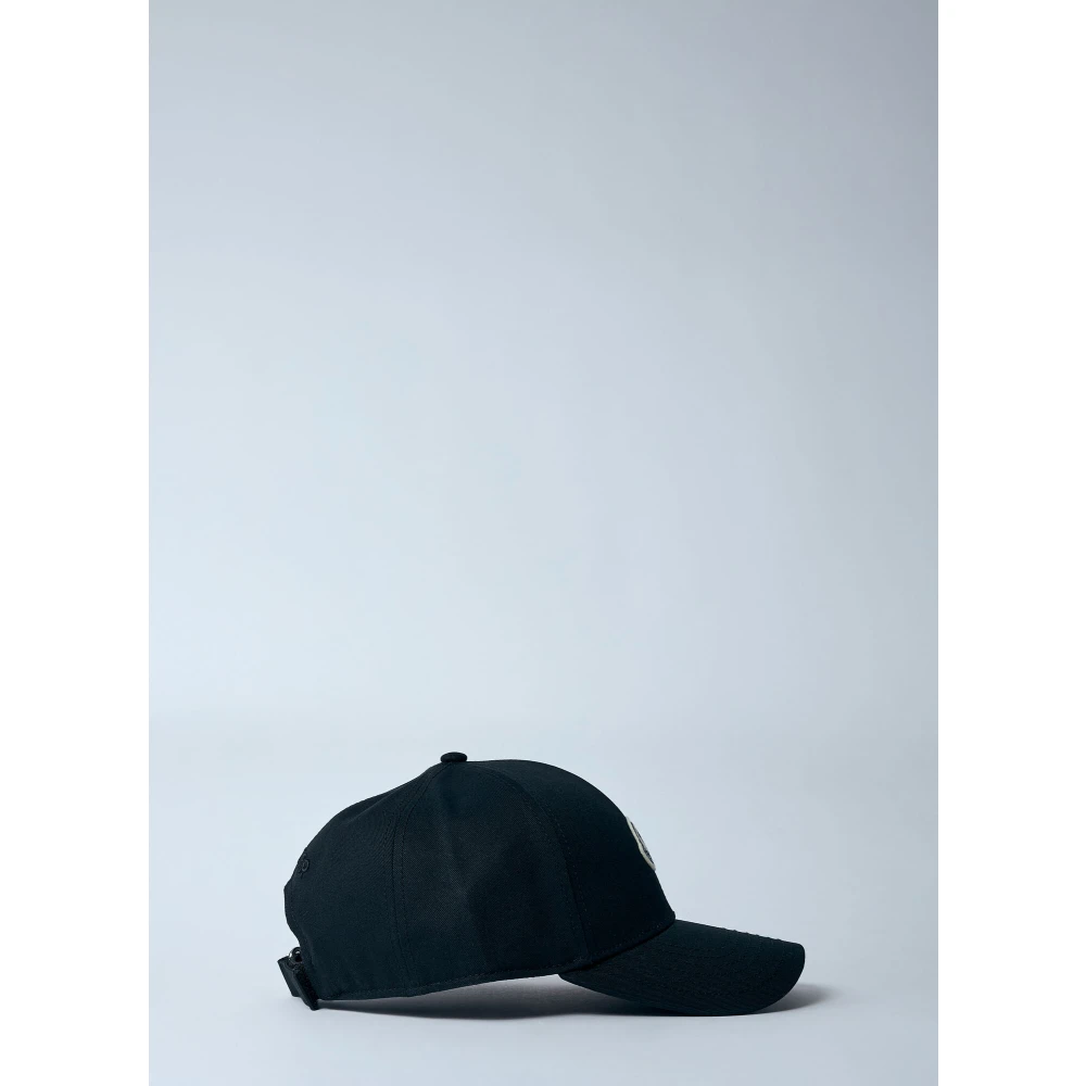 Moncler Katoenen Twill Logo Baseballpet Black Heren
