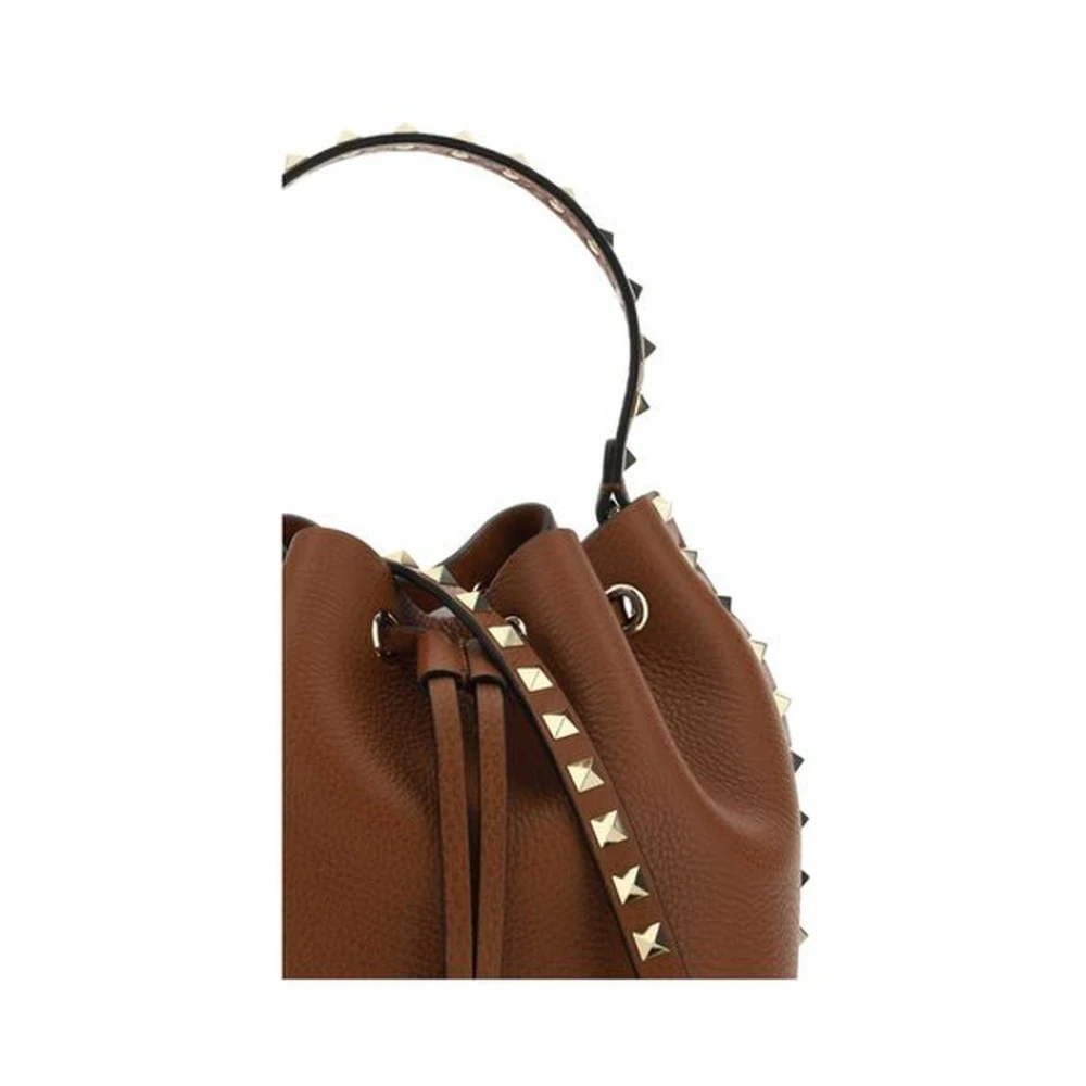 Valentino Garavani Studded Trekkoord Emmer Tas met Monogram Brown Dames