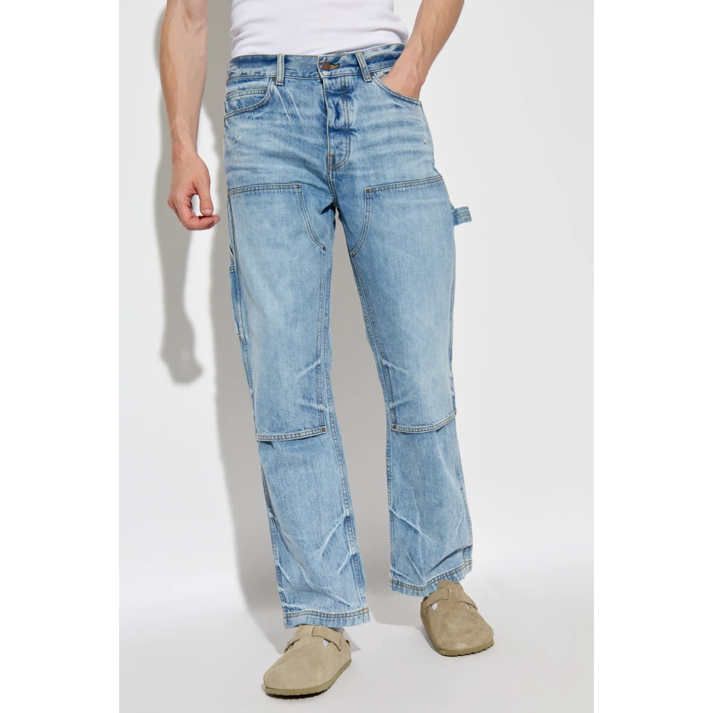 Amiri Jeans met logo Blue Heren