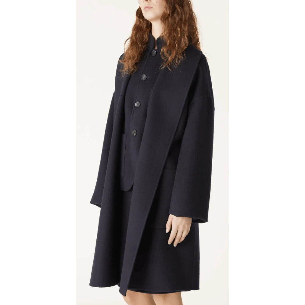 Loro Piana Luxe Blauwe Cashmere Jas met Zakken Blue Dames