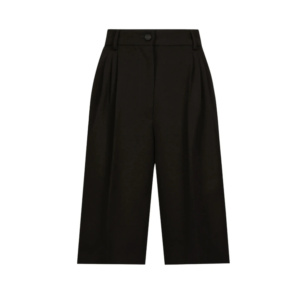 Dolce & Gabbana Zwarte Gabardine Tailored Shorts Black Dames