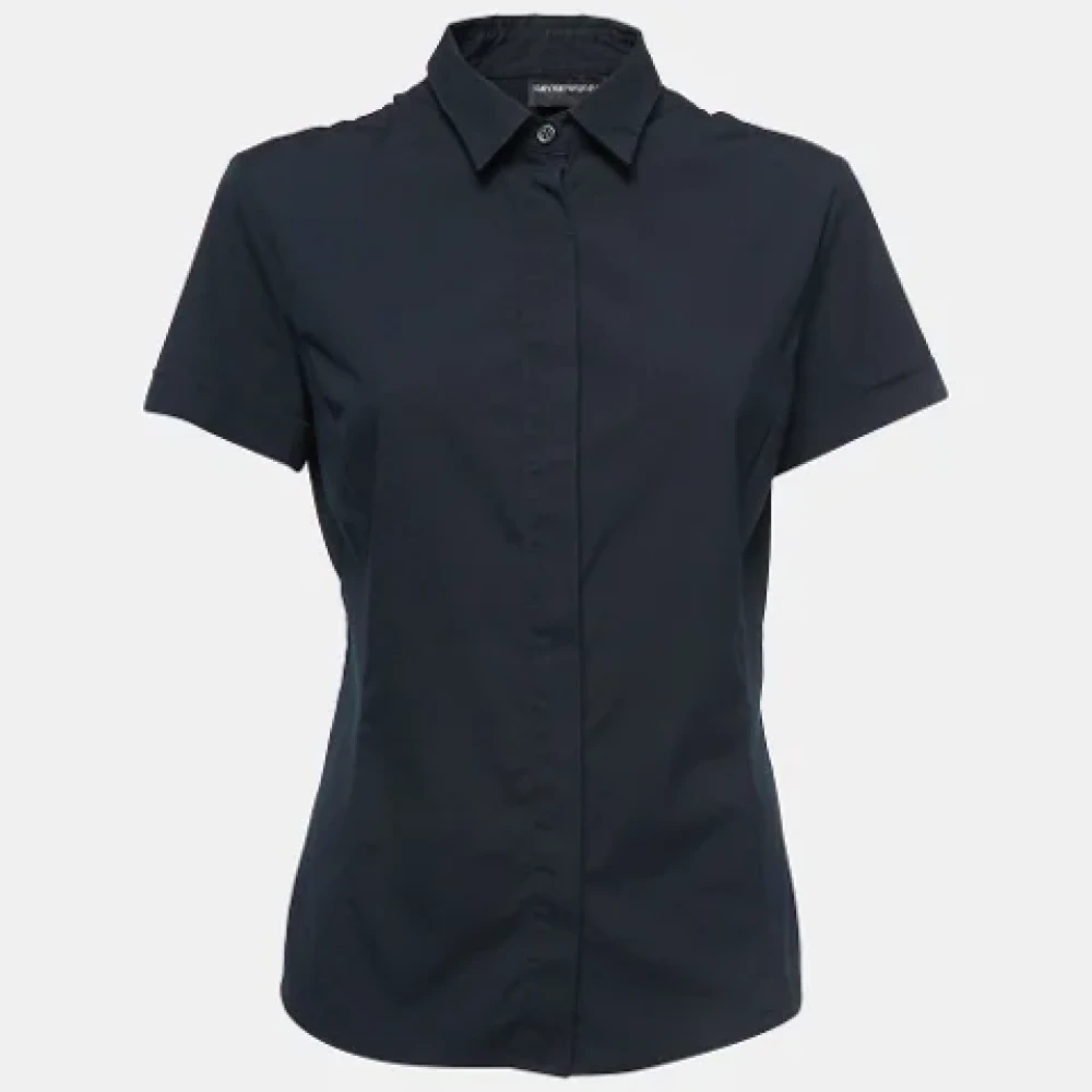 Armani Pre-owned Cotton tops Blue Dames
