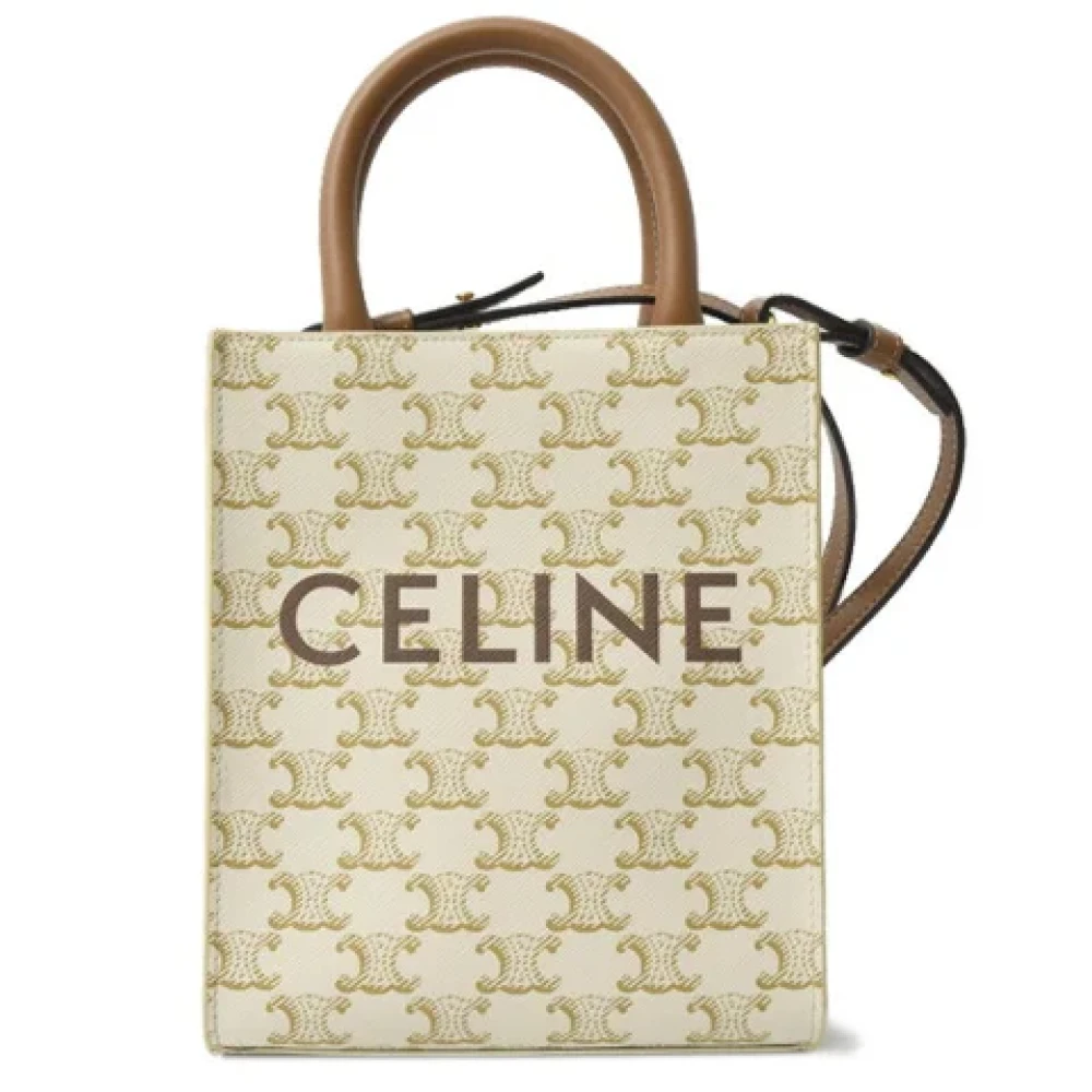 Celine Vintage Pre-owned Canvas handbags Beige Dames